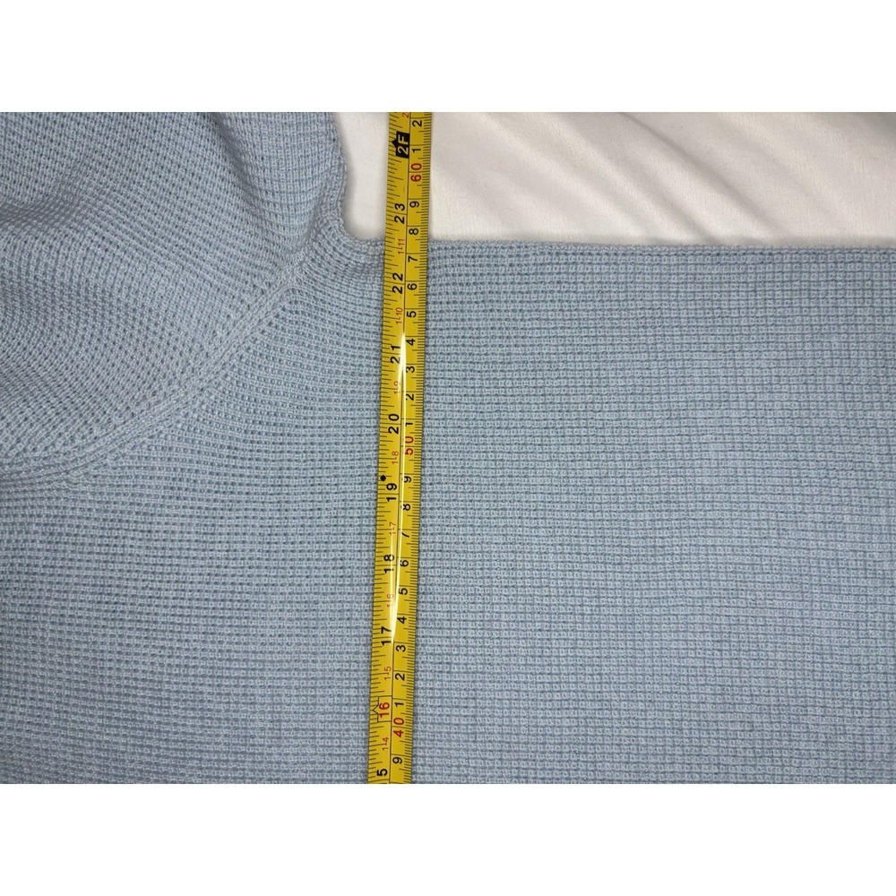 G/Fore G4 Waffle Knit V Neck Baja Blue Golf Sweater 100% Wool Men's XL NWT $295 - Picture 6 of 8